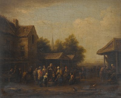 Ein Fischmarkt auf einem Dorfplatz von Barend Gael or Gaal